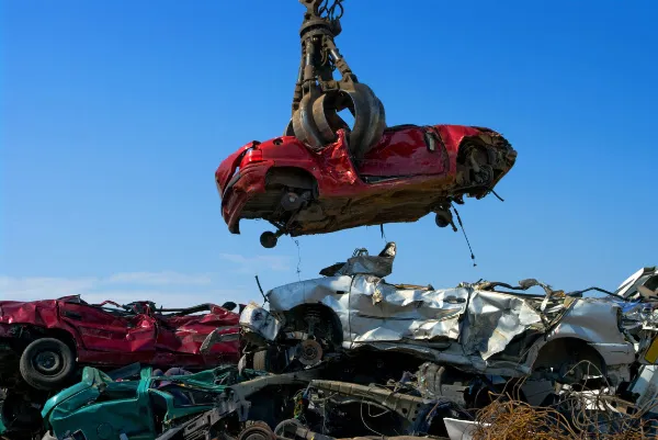 car getting crushed