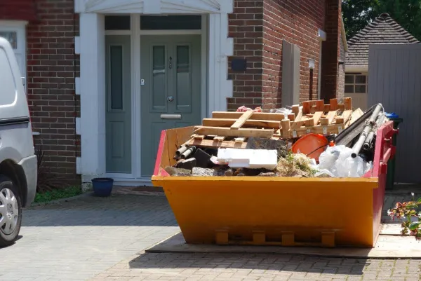 skip hire outside a home